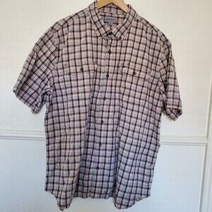 Carhartt Mens 2XL Relaxed Fit  Plaid Short Sleeve Button Down Shirt With Pockets